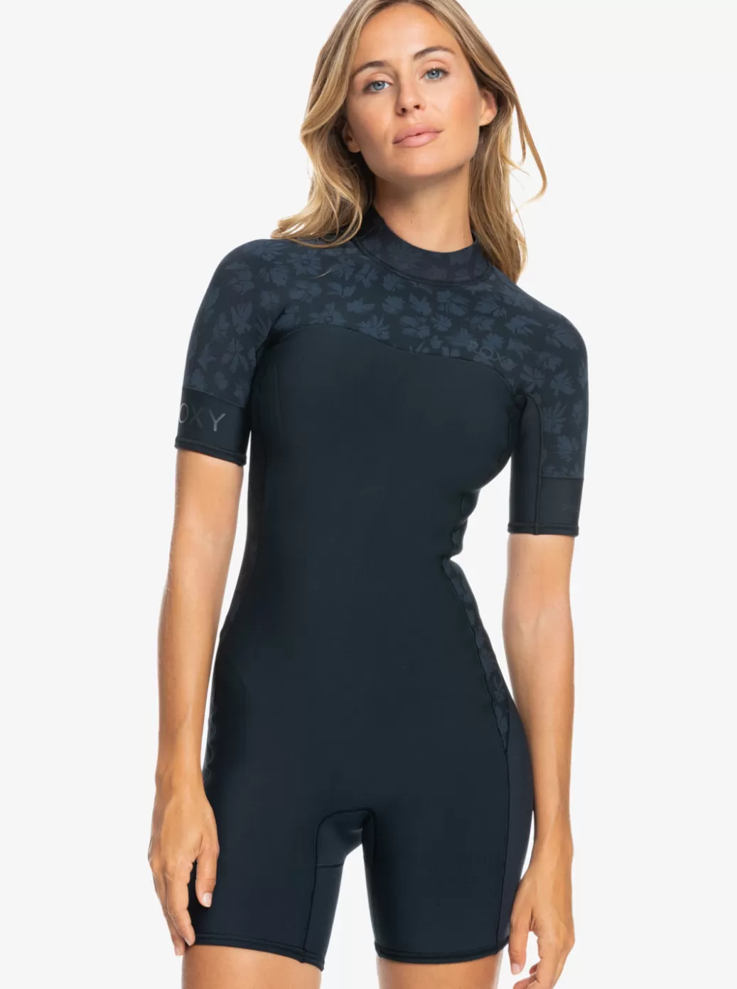 Swell Series | WOMEN ROXY 2mm Swell Series Short Sleeve Back Zip Springsuit Black