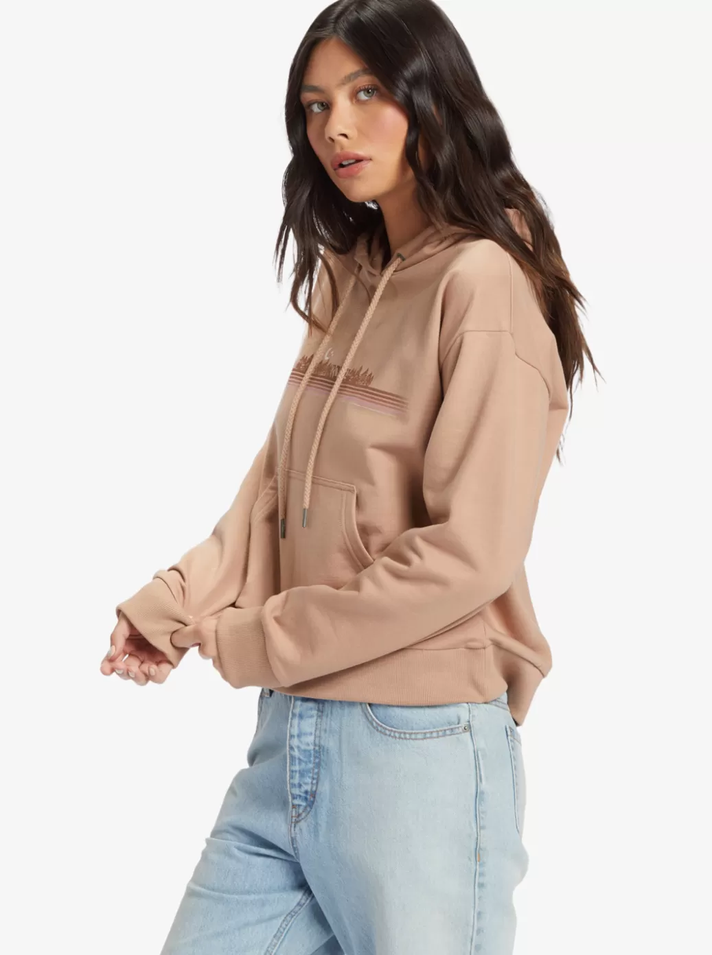 Loungewear | Fleece & Hoodies | WOMEN ROXY Afternoon Hike Hoodie Pullover Sweatshirt Warm Taupe