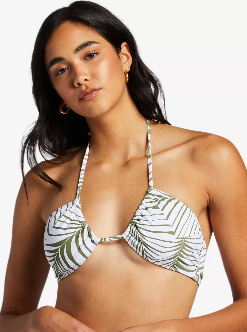 Bikini Tops | Bikinis | WOMEN ROXY Beach Classics Fashion Triangle Bikini Top Palm Tree Dreams