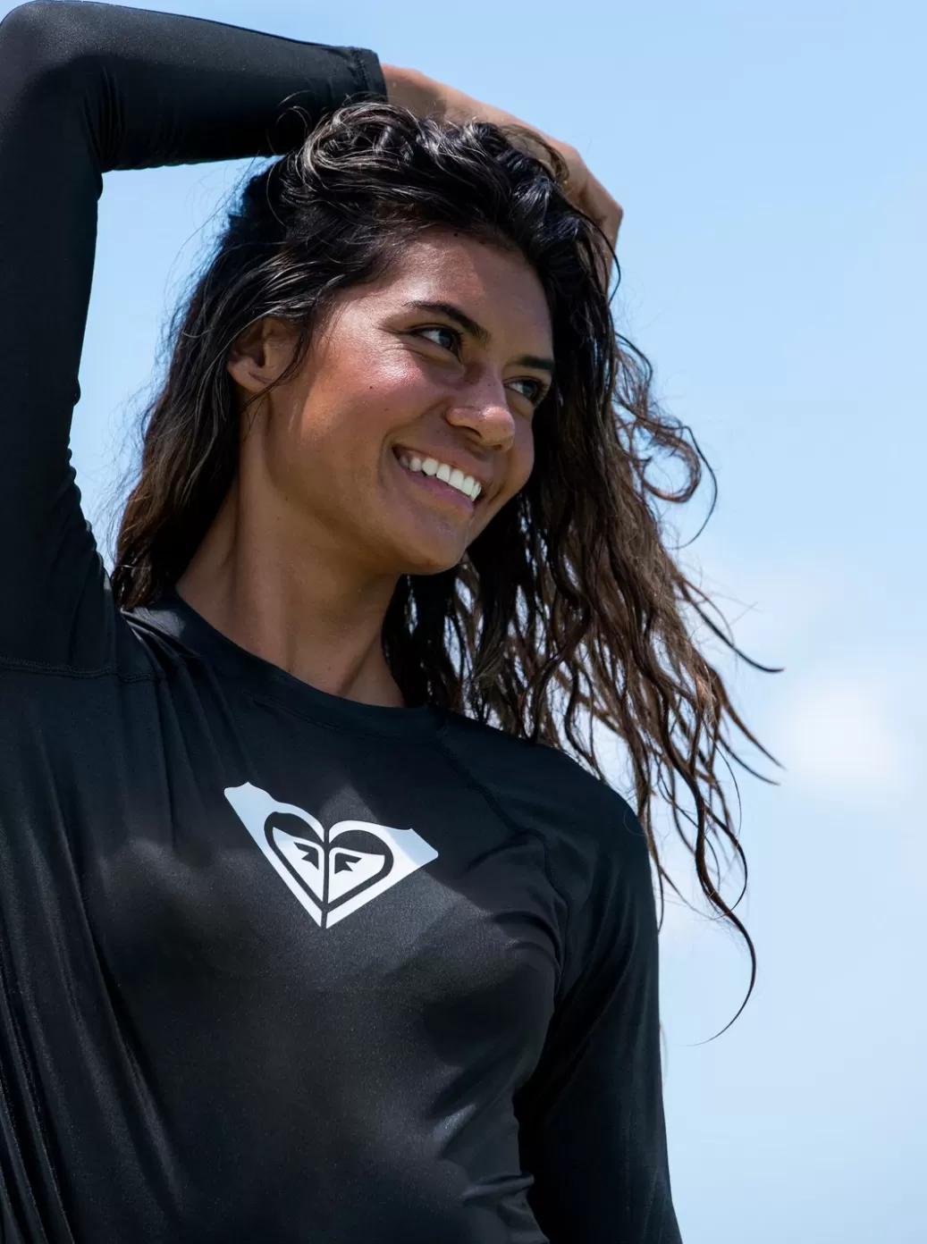 Rashguards | WOMEN ROXY Beach Classics Long Sleeve UPF 50 Rashguard Anthracite