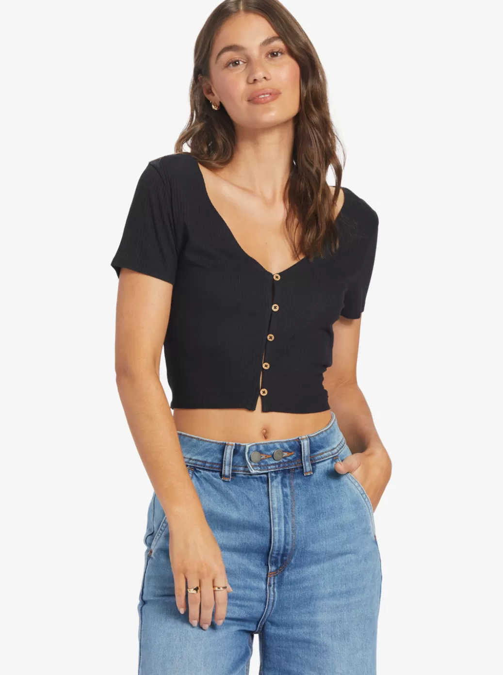 Tees & Tanks | Tops | WOMEN ROXY Born With It Crop Top Anthracite