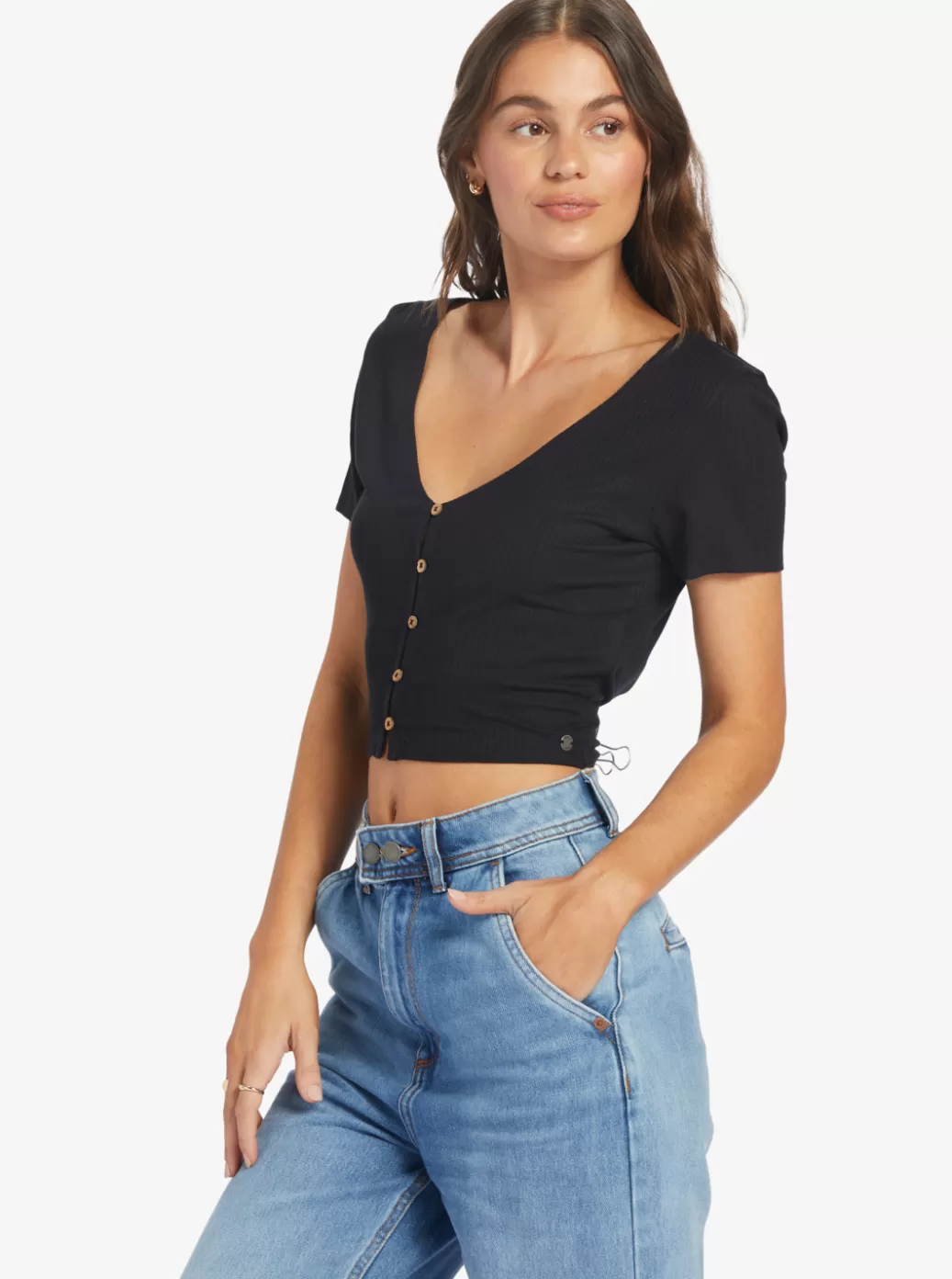 Tees & Tanks | Tops | WOMEN ROXY Born With It Crop Top Anthracite