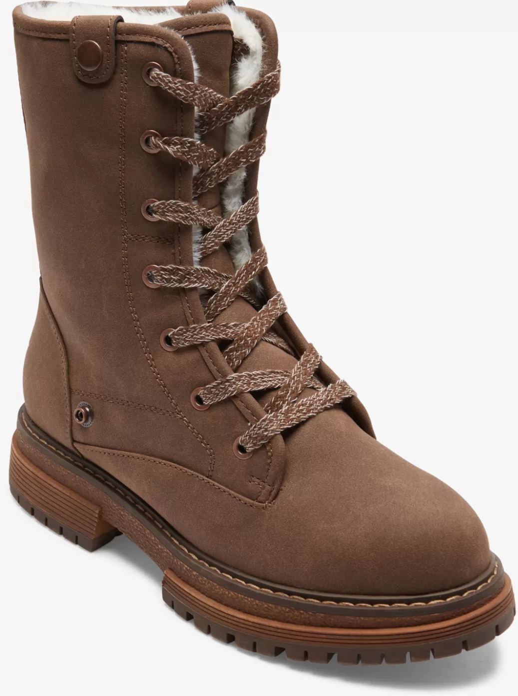 Boots | WOMEN ROXY Bruna Lace-Up Boots Chocolate