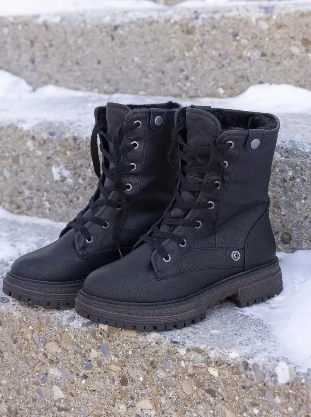 Boots | WOMEN ROXY Bruna Lace-Up Boots Black