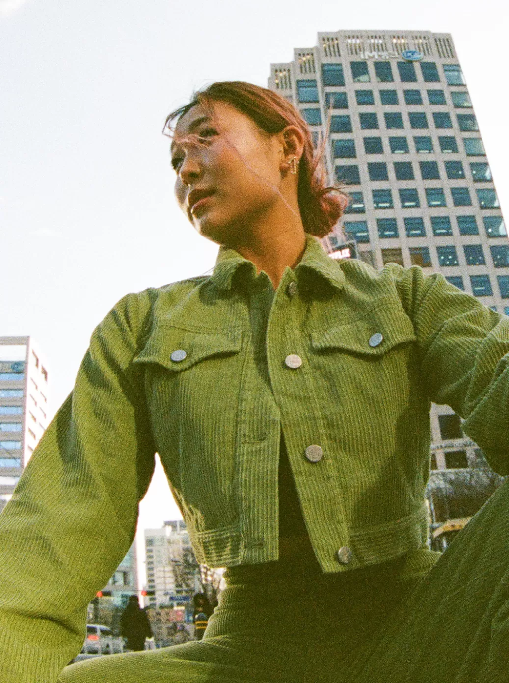 Chloe Kim | Jackets | Tops | WOMEN ROXY Chloe Kim Cropped Corduroy Jacket Woven Shirt Iguana