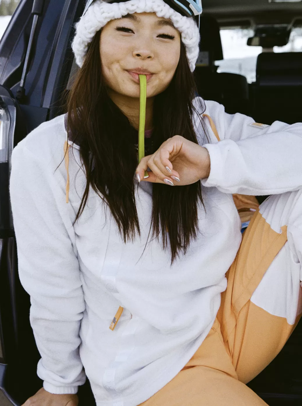 Chloe Kim | Jackets | Fleece & Hoodies | WOMEN ROXY Chloe Kim Technical Half Zip Fleece Bright White