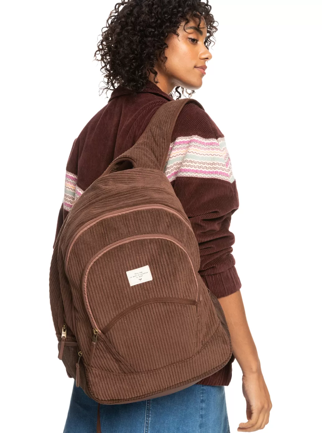 Backpacks | WOMEN ROXY Cozy Nature Large Corduroy Backpack Bitter Chocolate