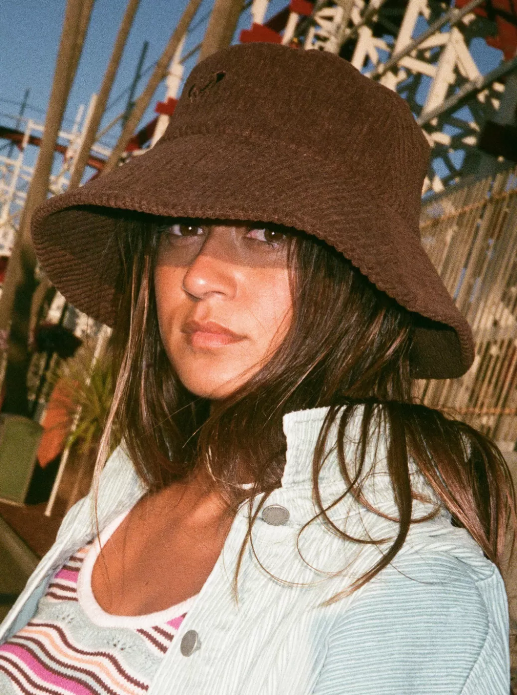 Hats | WOMEN ROXY Day Of Spring Bucket Hat Bitter Chocolate