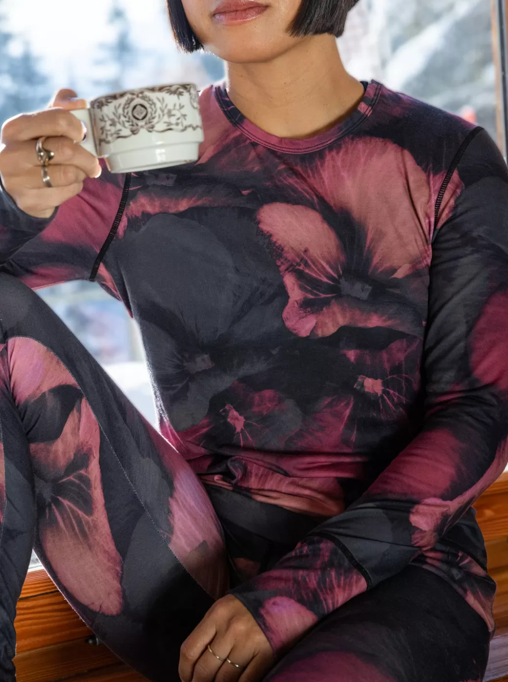 Tops | WOMEN ROXY Daybreak Technical Base Layer Top True Black Pansy Pansy
