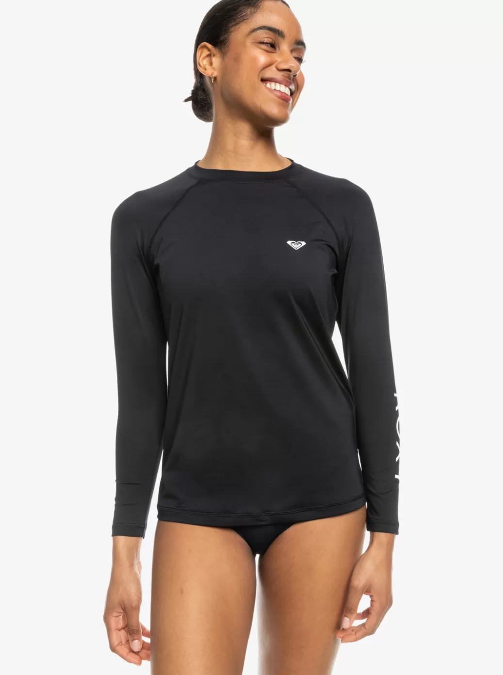 Rashguards | WOMEN ROXY Essentials Long Sleeve Rashguard Anthracite