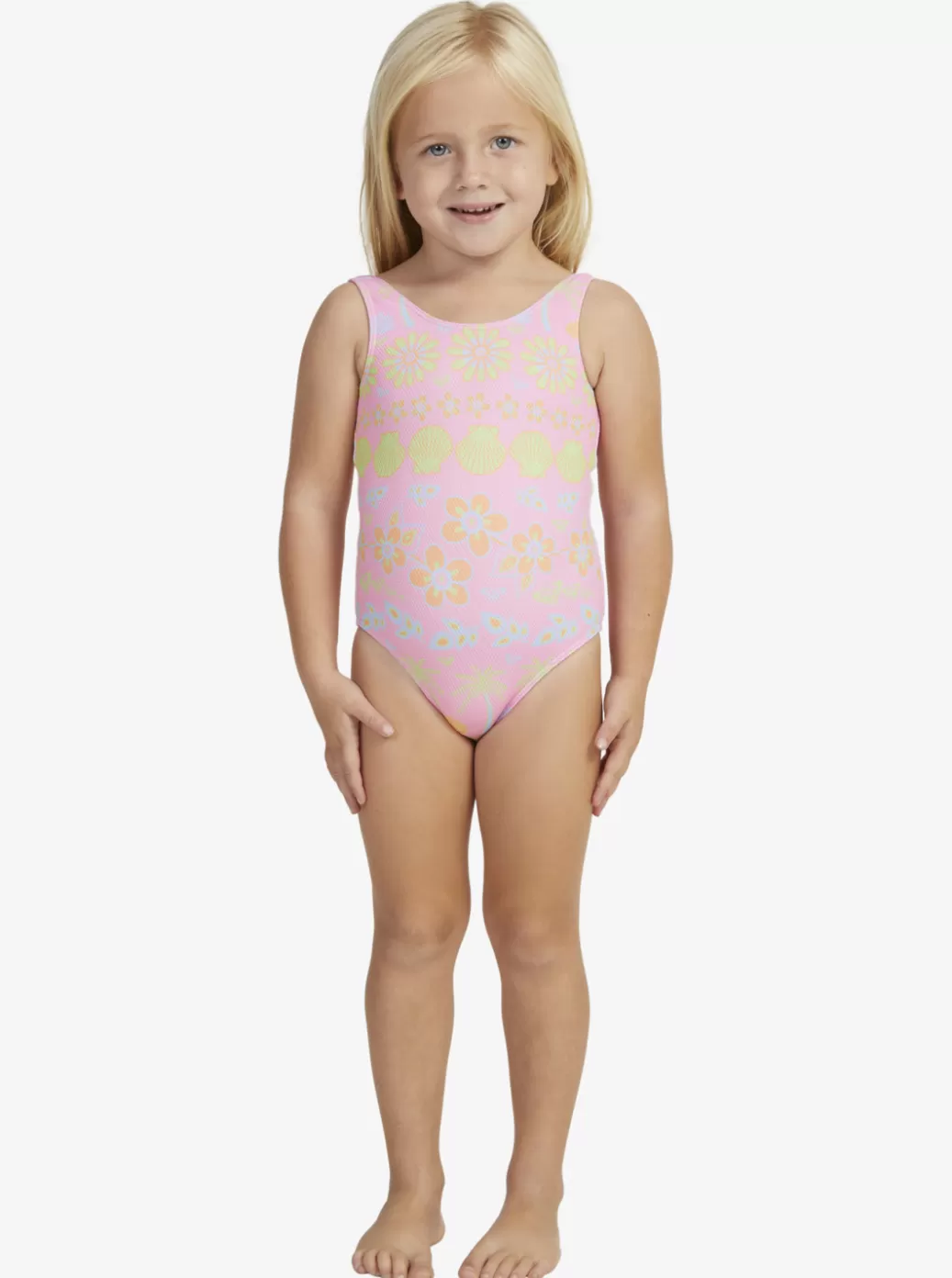 Swim | KIDS ROXY Girl's 2-7 Beach Day Together One-Piece Swimsuit Sachet Pink Beachy Bebe