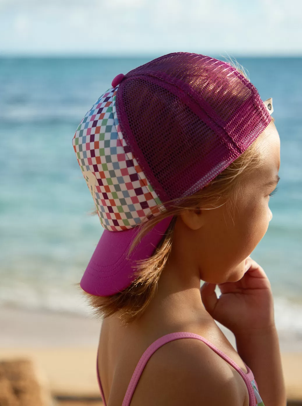 Accessories | KIDS ROXY Girl's 2-7 Sweet Emotions Trucker Hat Bright White Check Check