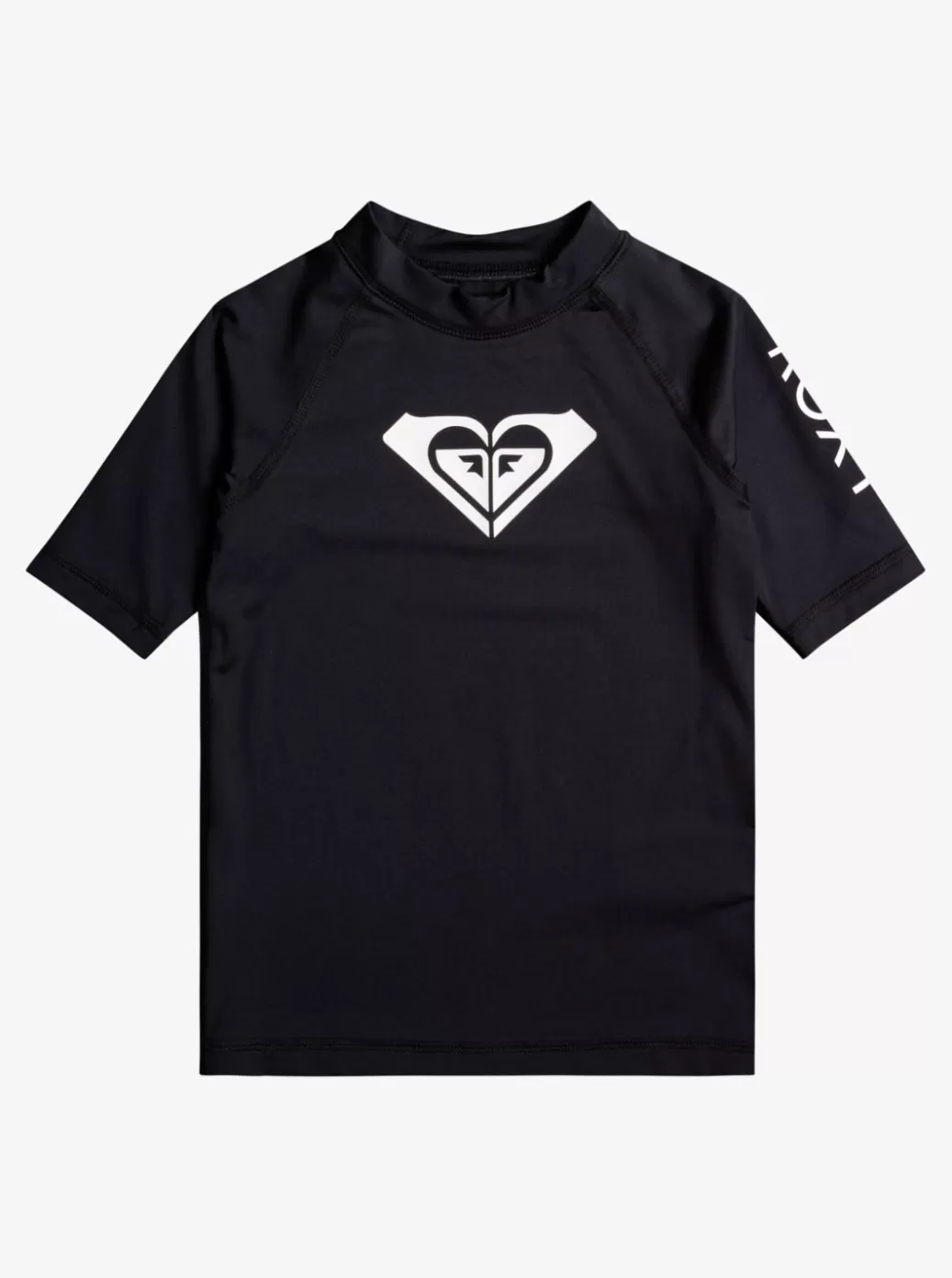 Surf | KIDS ROXY Girl's 2-7 Whole Hearted UPF 50 Short Sleeve Rashguard Anthracite