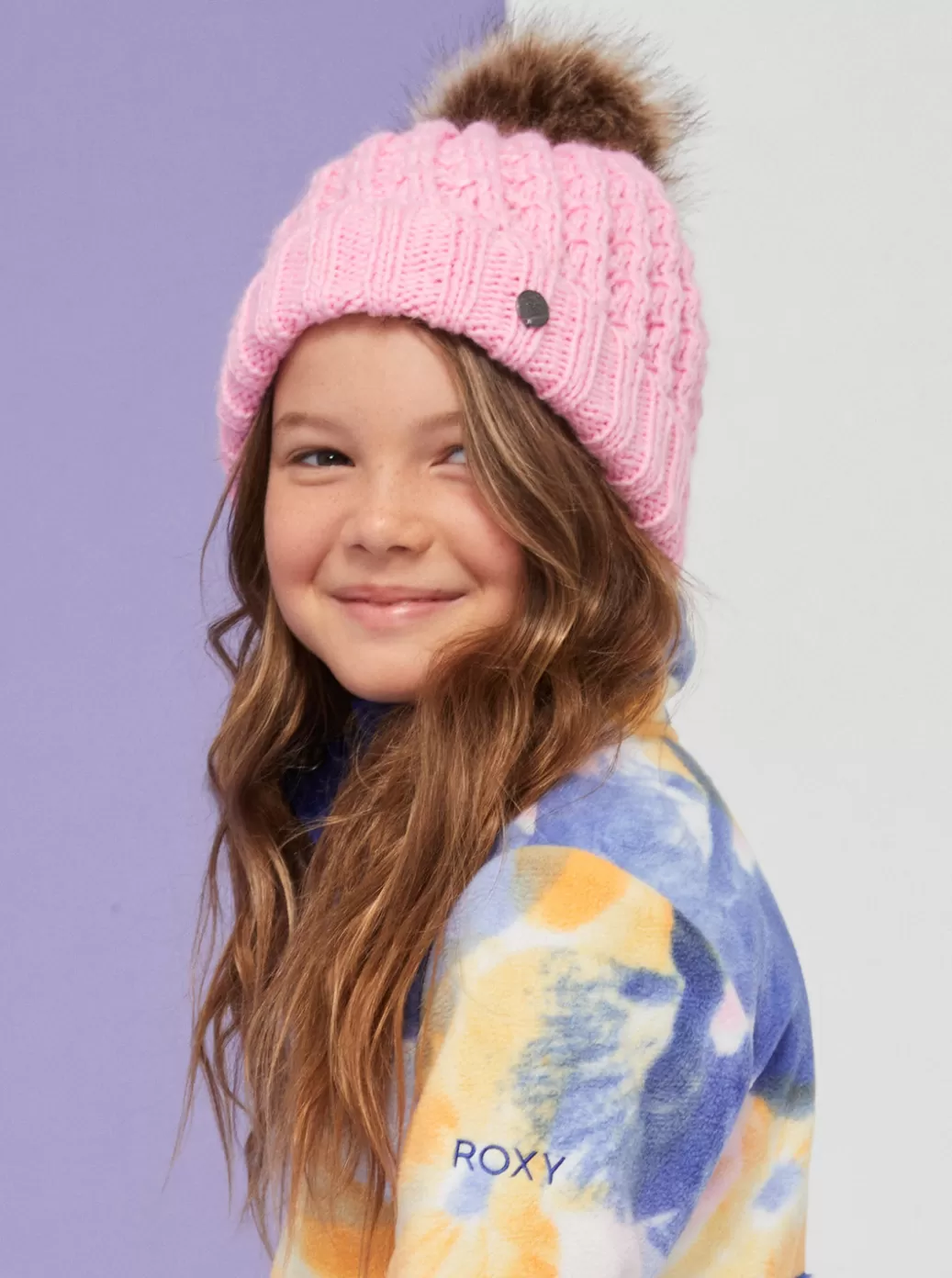 Accessories | Snow Accessories | Girls Snow | KIDS | WOMEN ROXY Girl's 4-16 Blizzard Beanie Pink Frosting