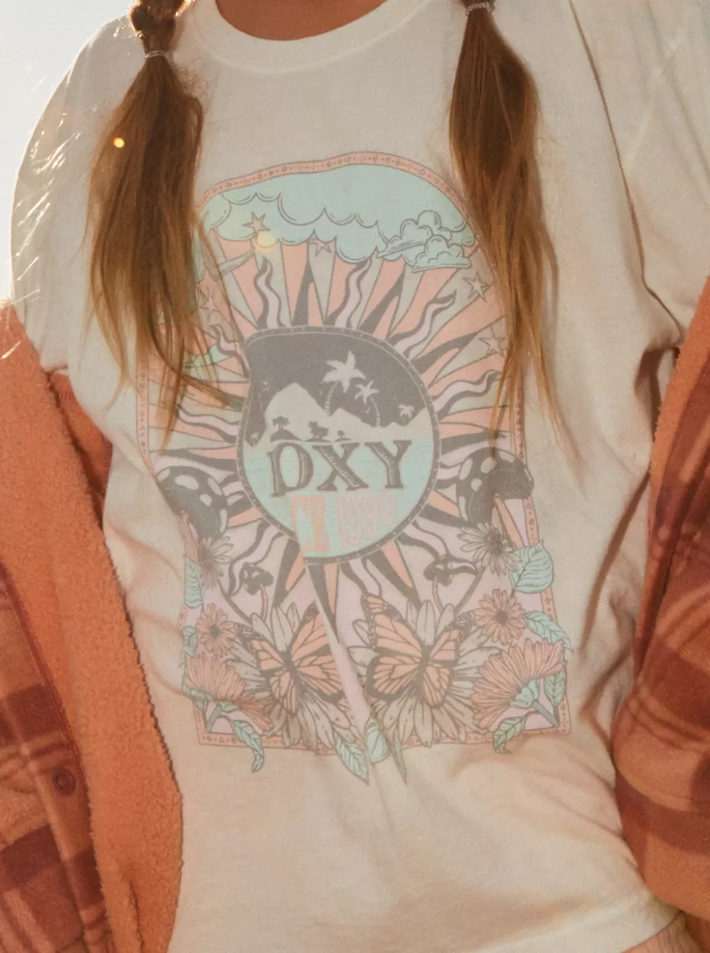 Tees & Tanks | KIDS ROXY Girl's 4-16 Cosmic Window Oversized Boyfriend T-Shirt Anthracite