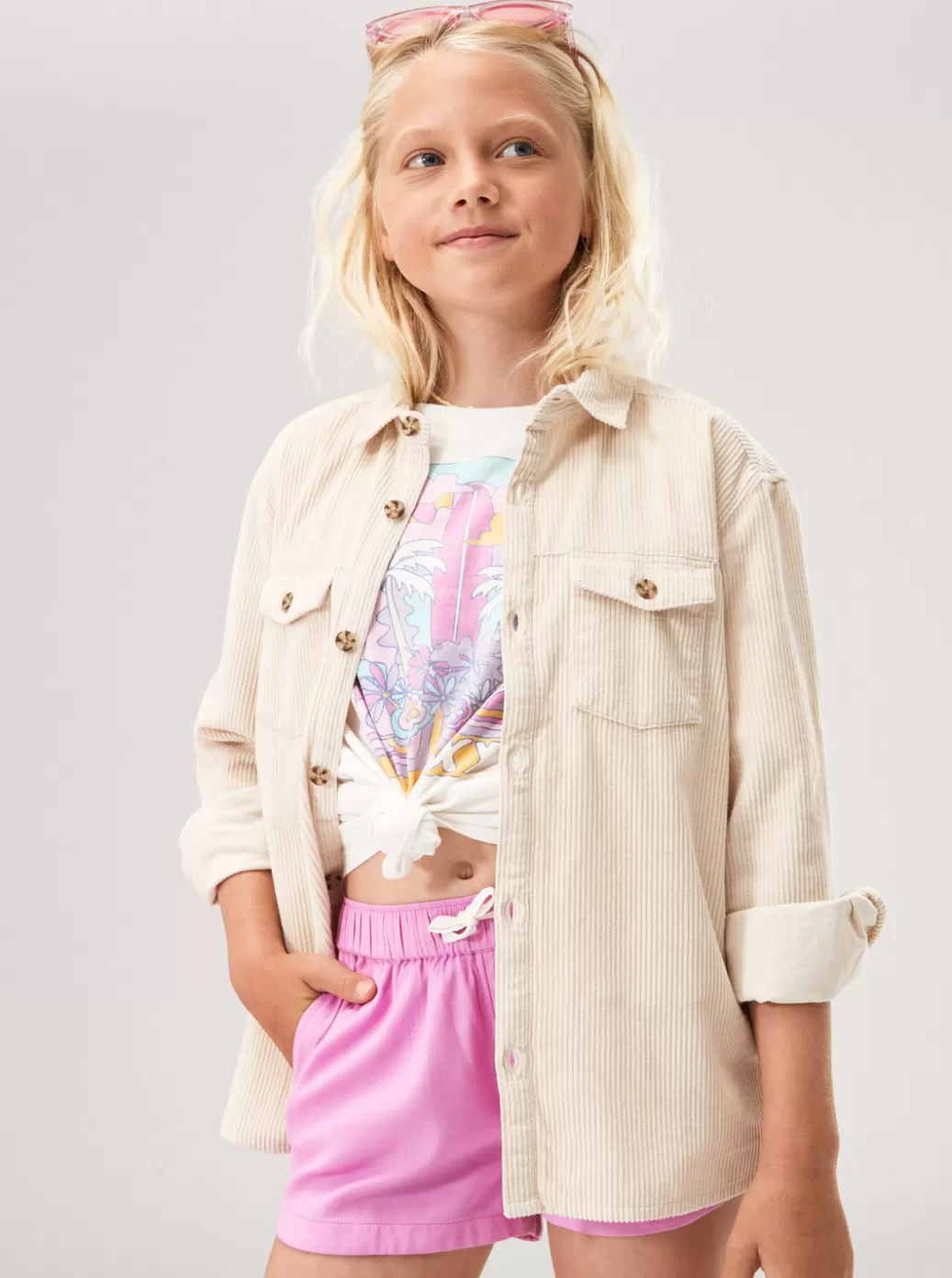 Tees & Tanks | KIDS ROXY Girl's 4-16 Let You Know Corduroy Tank Tapioca