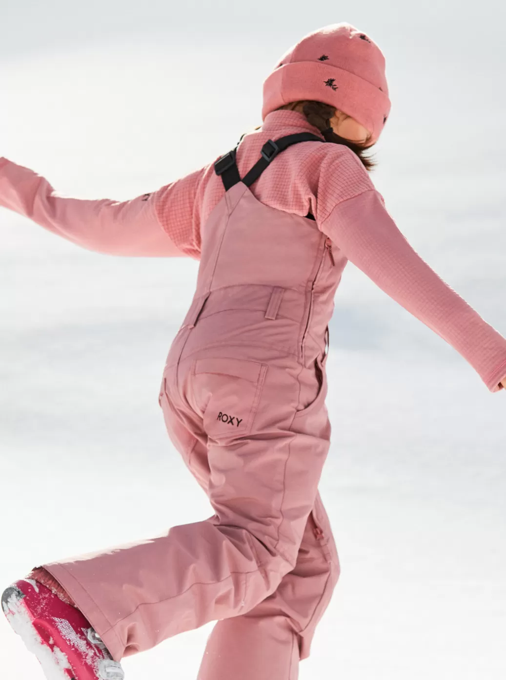 Snow Pants | Girls Snow | KIDS | WOMEN ROXY Girl's 4-16 Non Stop Technical Snow Bib Pants Dusty Rose