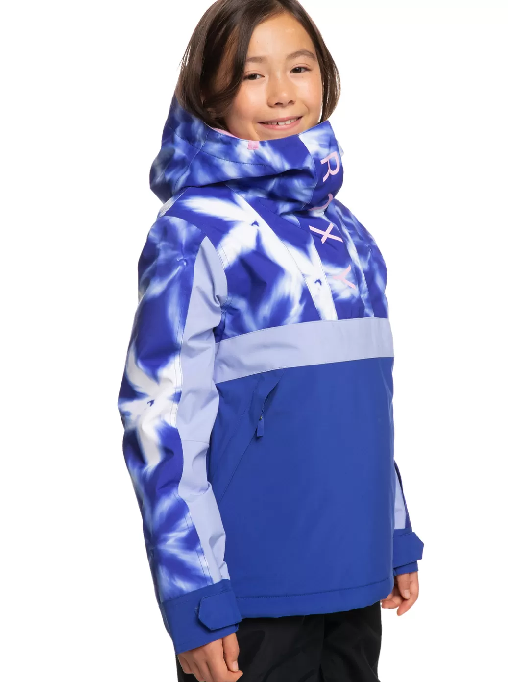 Snow Jackets | Girls Snow | KIDS | WOMEN ROXY Girl's 4-16 Shelter Technical Snow Jacket Bluing Frozen Flower