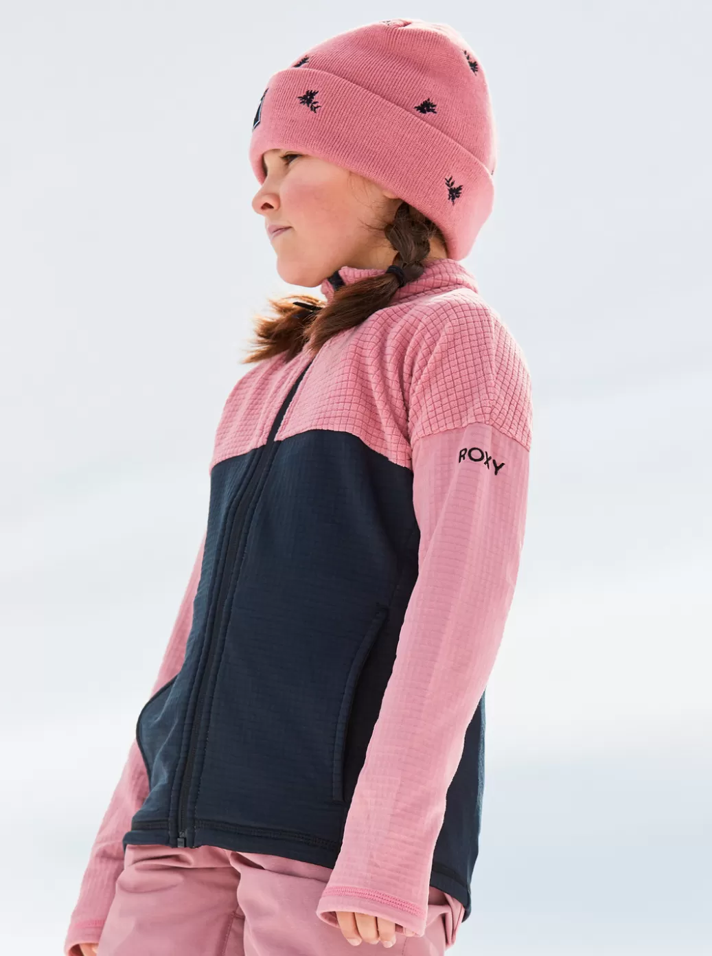 Sweatshirts & Hoodies | Snow Jackets | Girls Snow | KIDS | WOMEN ROXY Girl's 4-16 Sidley Technical Zip-Up Fleece Dusty Rose
