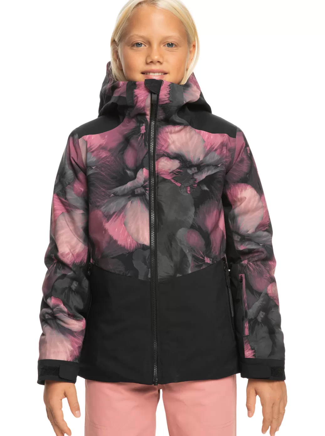 Snow Jackets | Girls Snow | KIDS | WOMEN ROXY Girl's 4-16 Silverwinter Technical Snow Jacket True Black Pansy Pansy