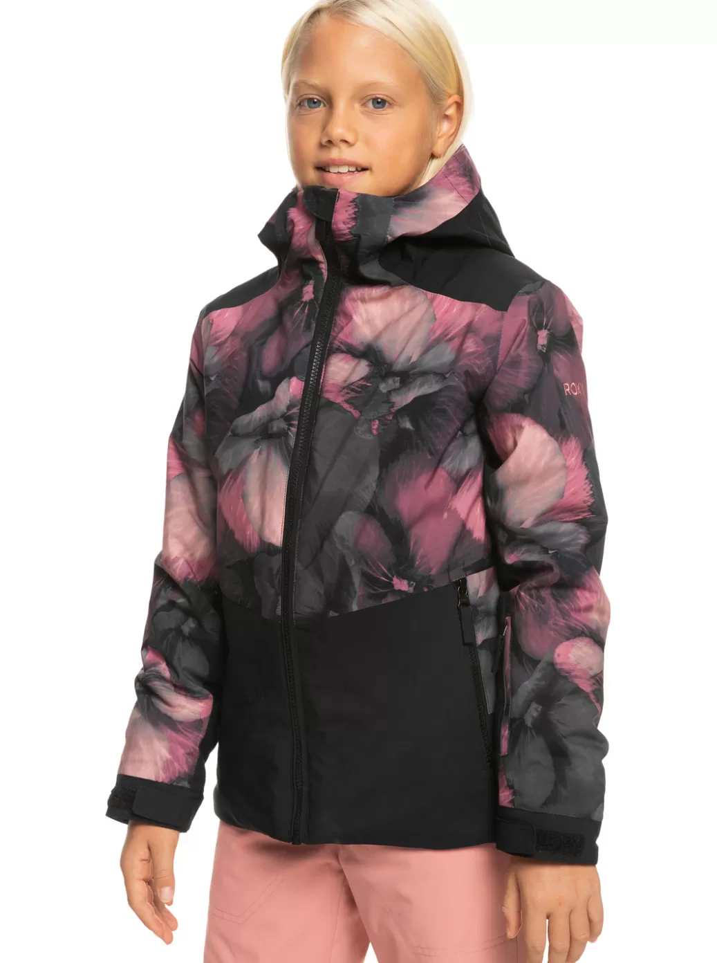 Snow Jackets | Girls Snow | KIDS | WOMEN ROXY Girl's 4-16 Silverwinter Technical Snow Jacket True Black Pansy Pansy
