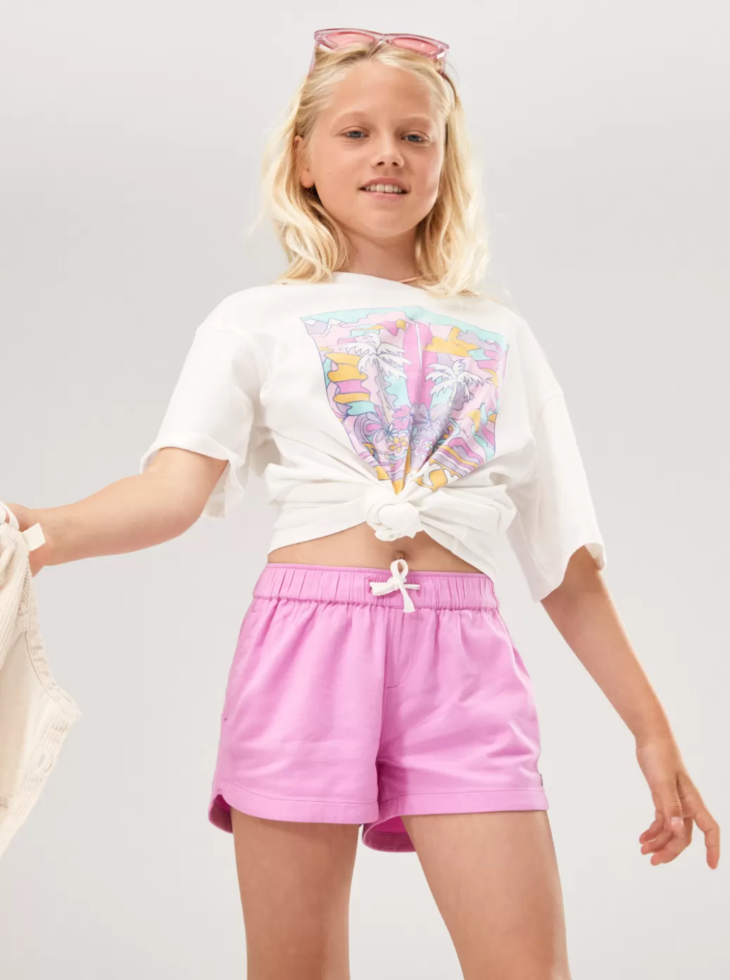 Skirts & Shorts | KIDS ROXY Girl's 4-16 Una Mattina Elastic Waist Shorts Opera Mauve