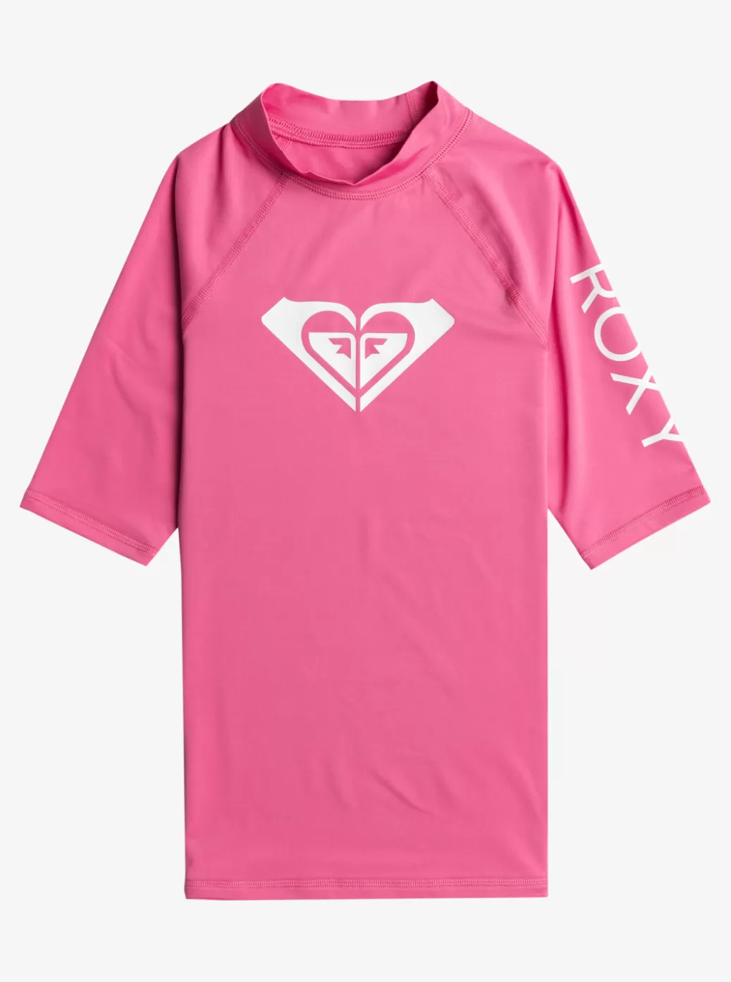 Surf | Swim | KIDS ROXY Girl's 7-16 Wholehearted UPF 50 Short Sleeve Rashguard Shocking Pink