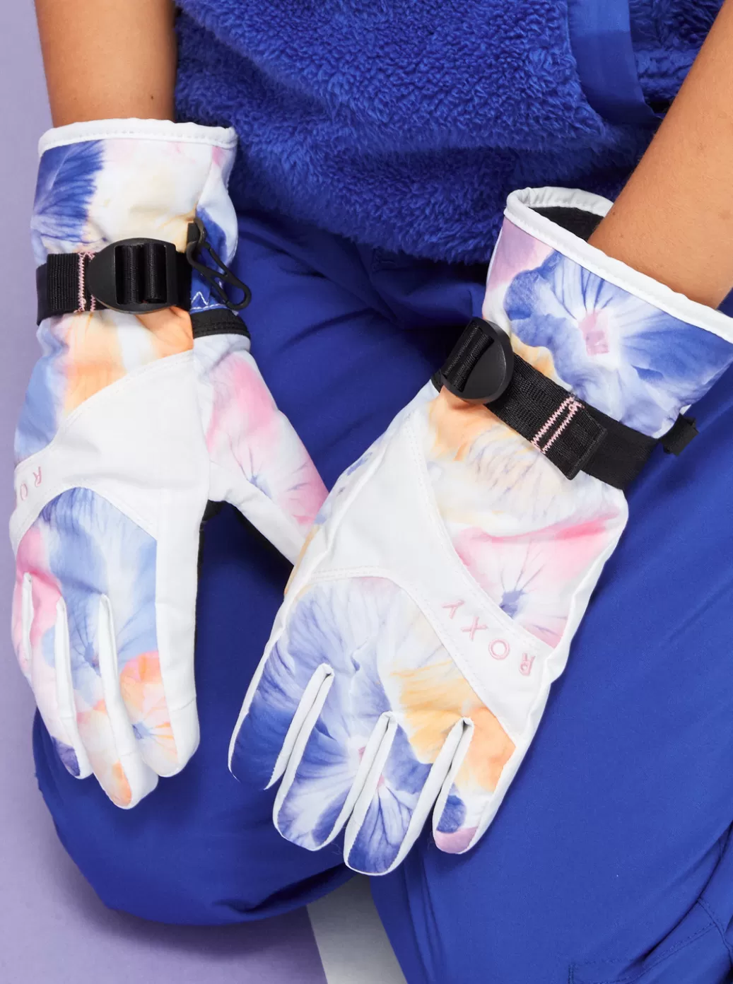 Snow Accessories | Girls Snow | KIDS | WOMEN ROXY Girls' 4-16 Jetty Technical Snowboard/Ski Gloves Bright White Pansy Pansy Rg