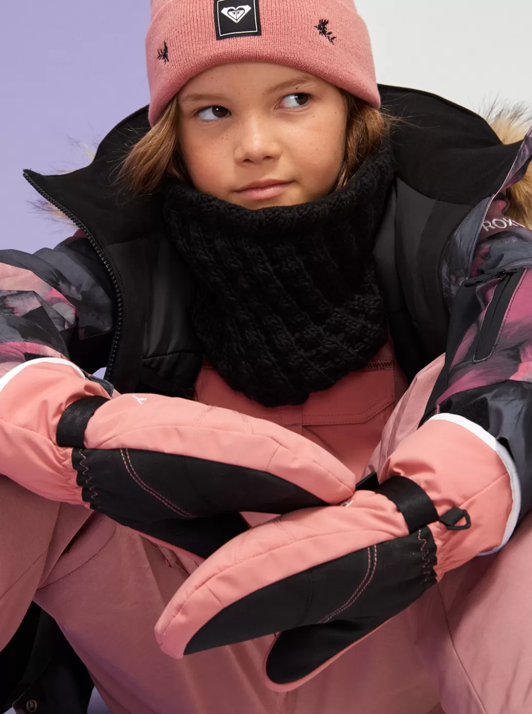 Snow Accessories | Girls Snow | KIDS | WOMEN ROXY Girls' 4-16 Jetty Technical Snowboard/Ski Mittens Dusty Rose