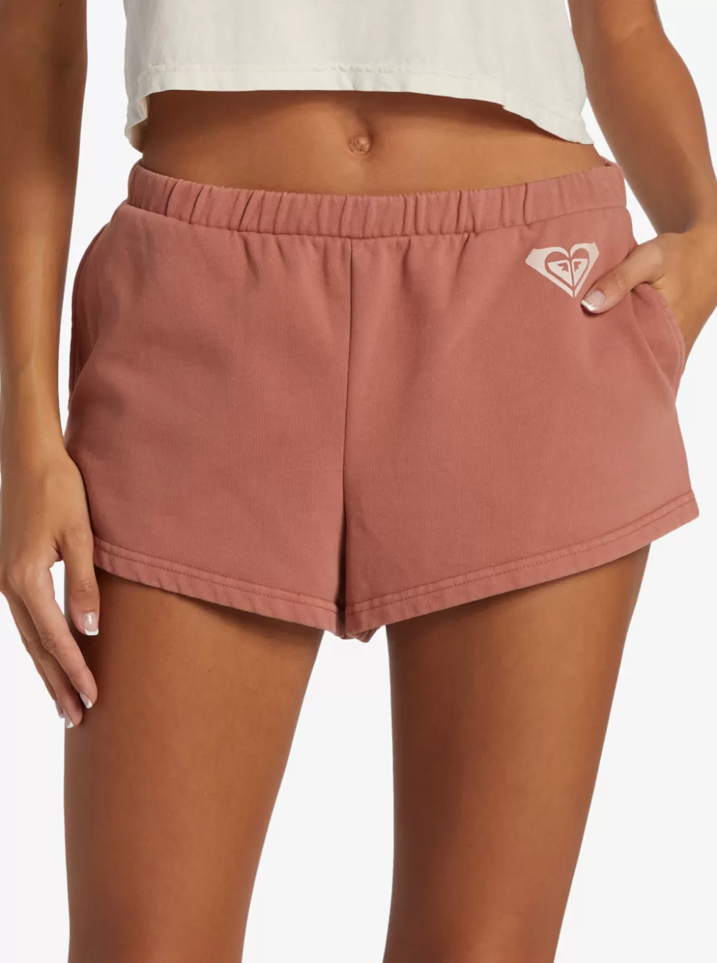 Loungewear | Shorts | WOMEN ROXY Lineup Fleece Short Sweatpants Cedar Wood