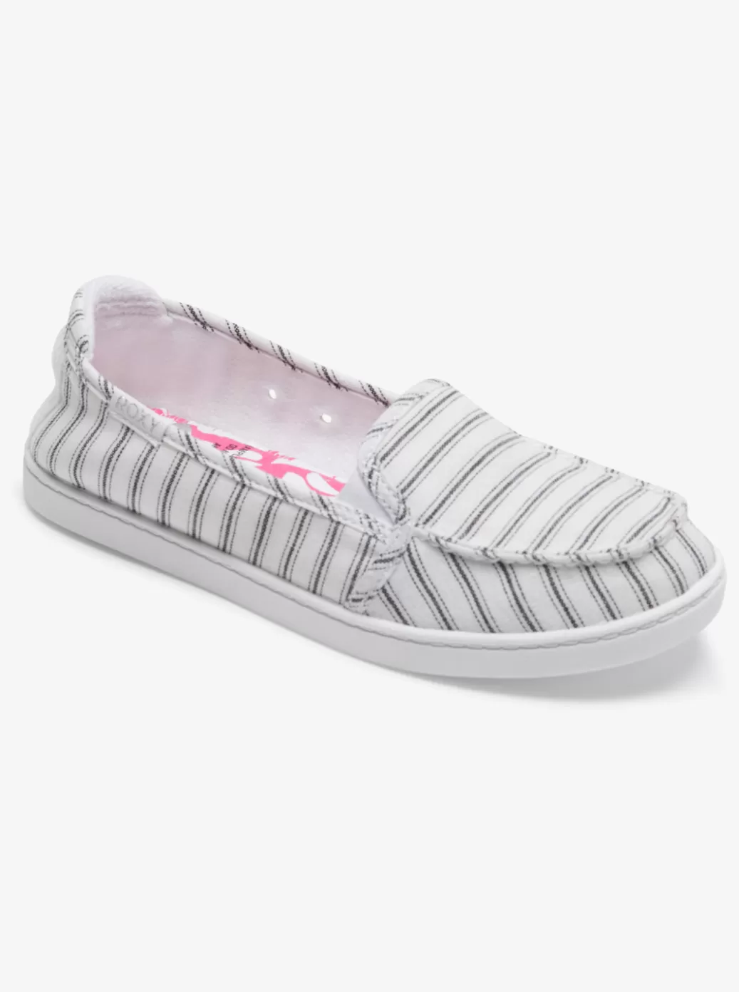 Sneakers | WOMEN ROXY Minnow Slip-On Shoes White/black Pinstripe