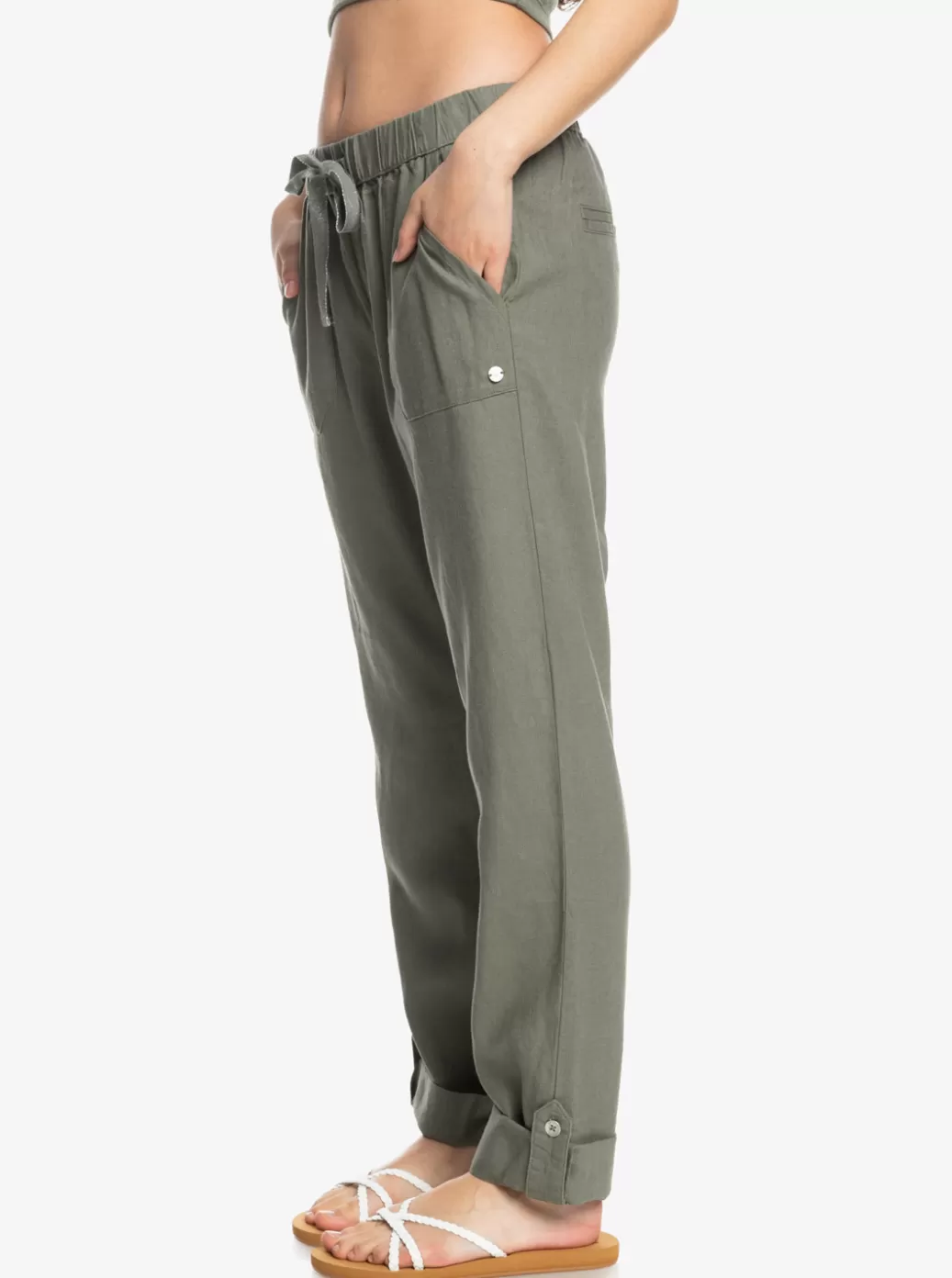 Pants & Jeans | WOMEN ROXY On The Seashore Cargo Pants Agave Green