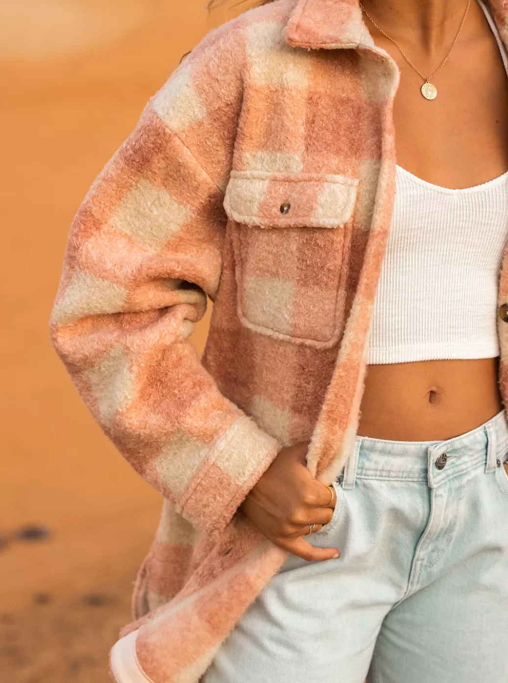 Jackets | Fleece & Hoodies | WOMEN ROXY Over And Above Zip-Up Fleece Paradiso Plaid Cafe Creme