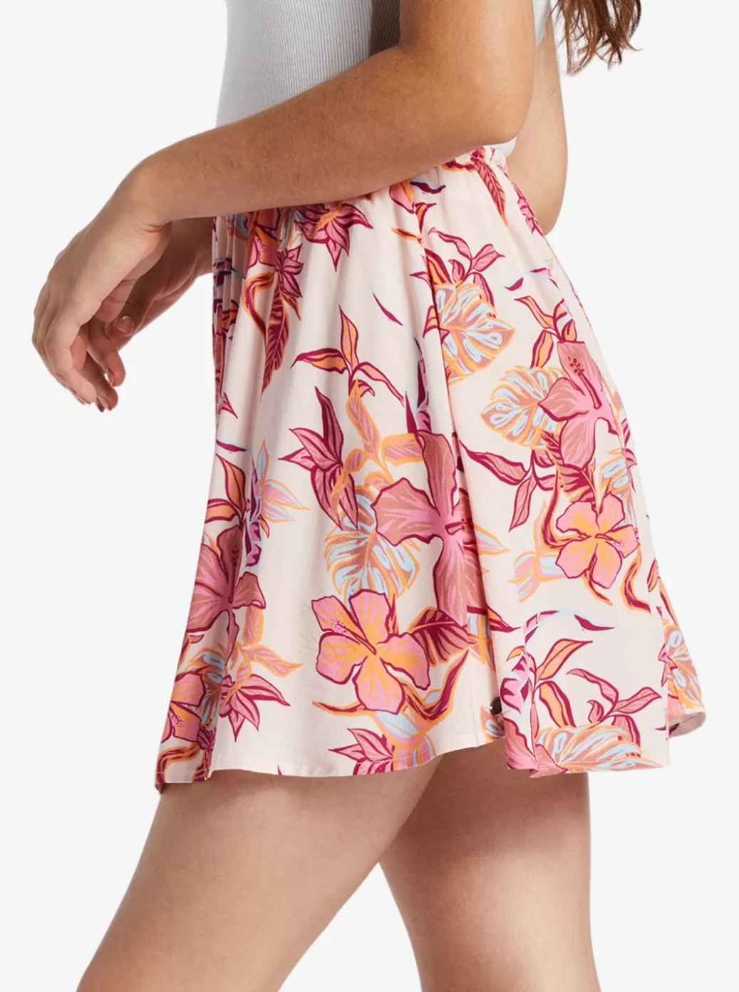 Skirts | WOMEN ROXY Para Paradise Drawstring Mini Skirt Pale Dogwood Kartofeel Tropica