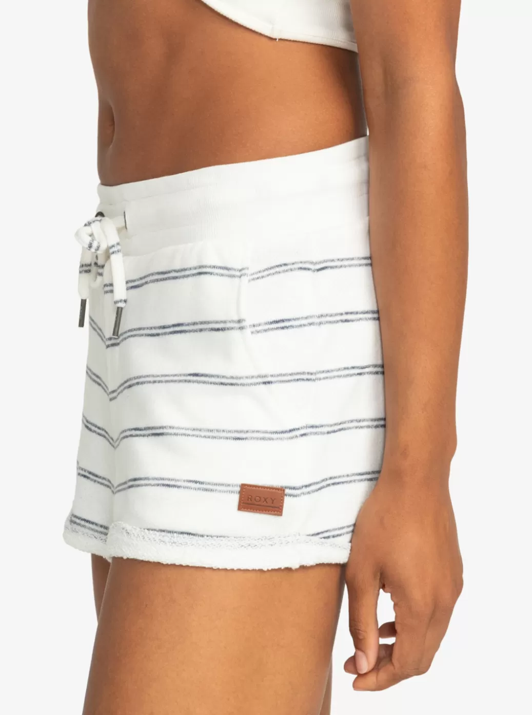 Loungewear | Shorts | WOMEN ROXY Perfect Wave Sweat Shorts Snow White Horiz Will Stripes