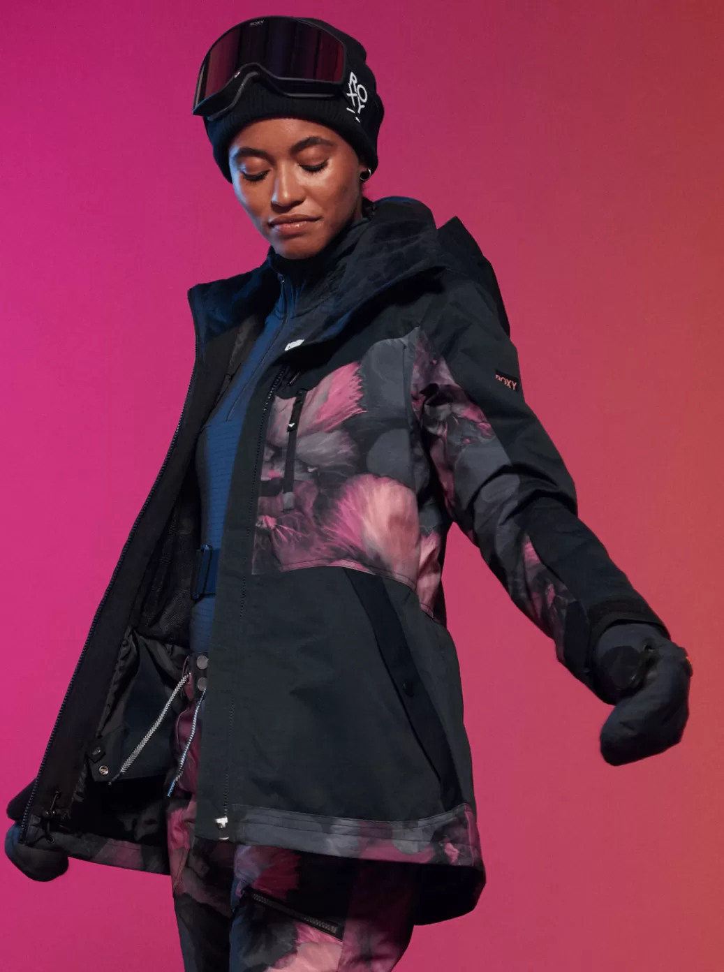 On the Mountain | Hydrosmart | Snow Jackets | WOMEN ROXY Presence Parka Technical Snow Jacket True Black Pansy Pansy