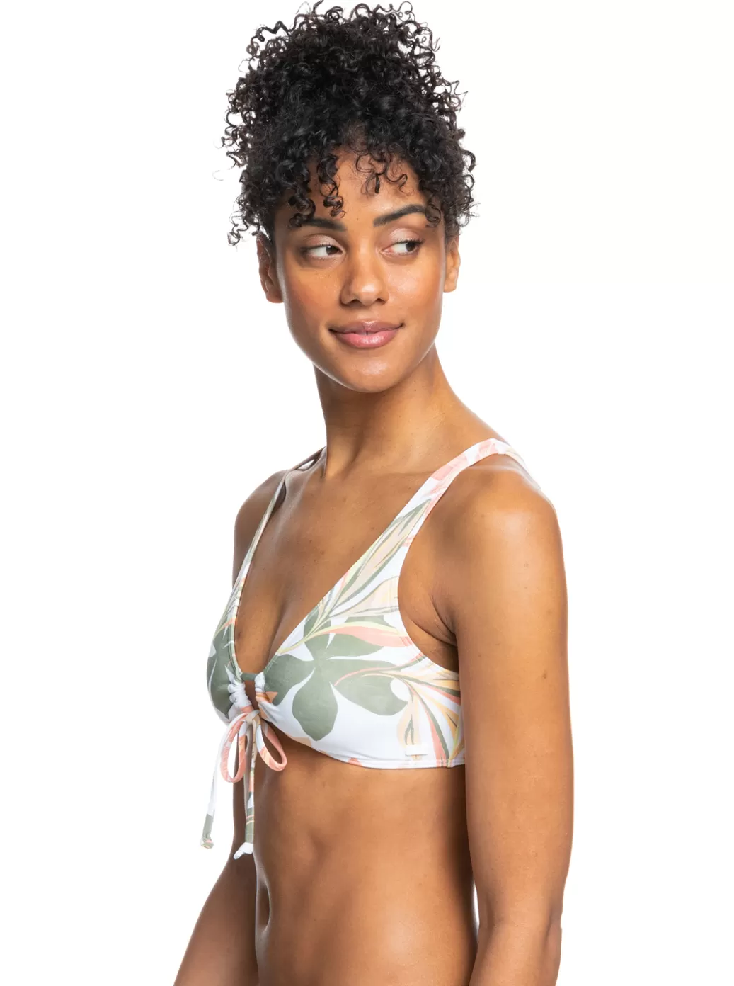 Bikini Tops | Bikinis | WOMEN ROXY Printed Beach Classics Bralette Bikini Top Bright White Subtly Salty Flat