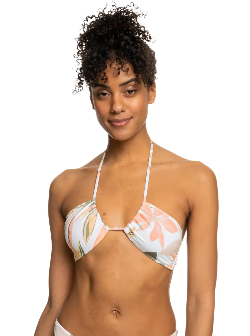 Bikini Tops | Bikinis | WOMEN ROXY Printed Beach Classics Triangle Bikini Top Bright White Subtly Salty Flat