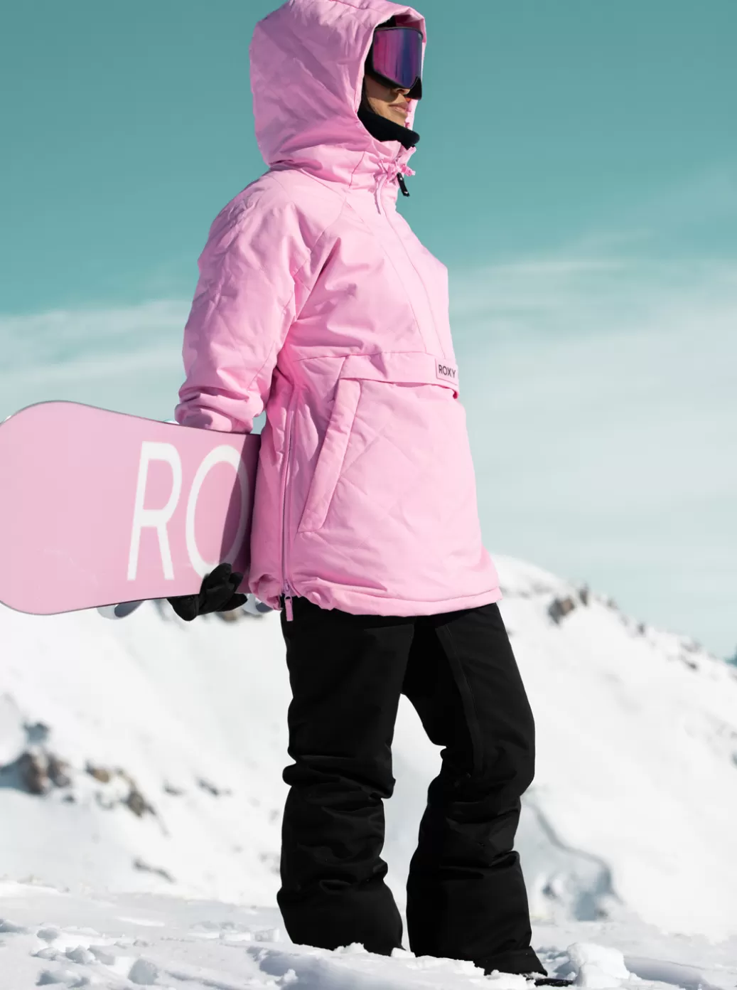 On the Mountain | Hydrosmart | Snow Jackets | WOMEN ROXY Radiant Lines Overhead Technical Snow Jacket Pink Frosting