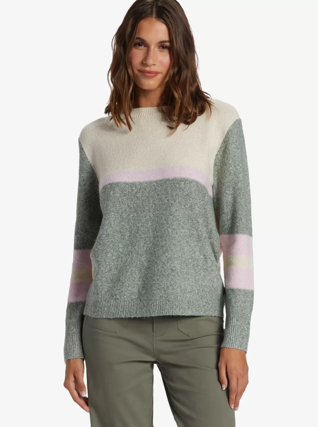 Fleece & Hoodies | WOMEN ROXY Real Groove Crew Neck Sweater Tapioca