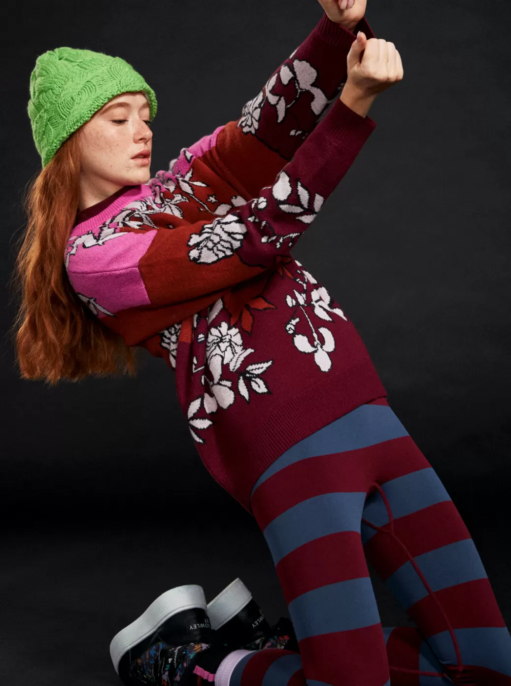 Snow Accessories | Fleece & Softshells | WOMEN ROXY ROWLEY X Technical Sweater Burnt Henna Laurel Floral
