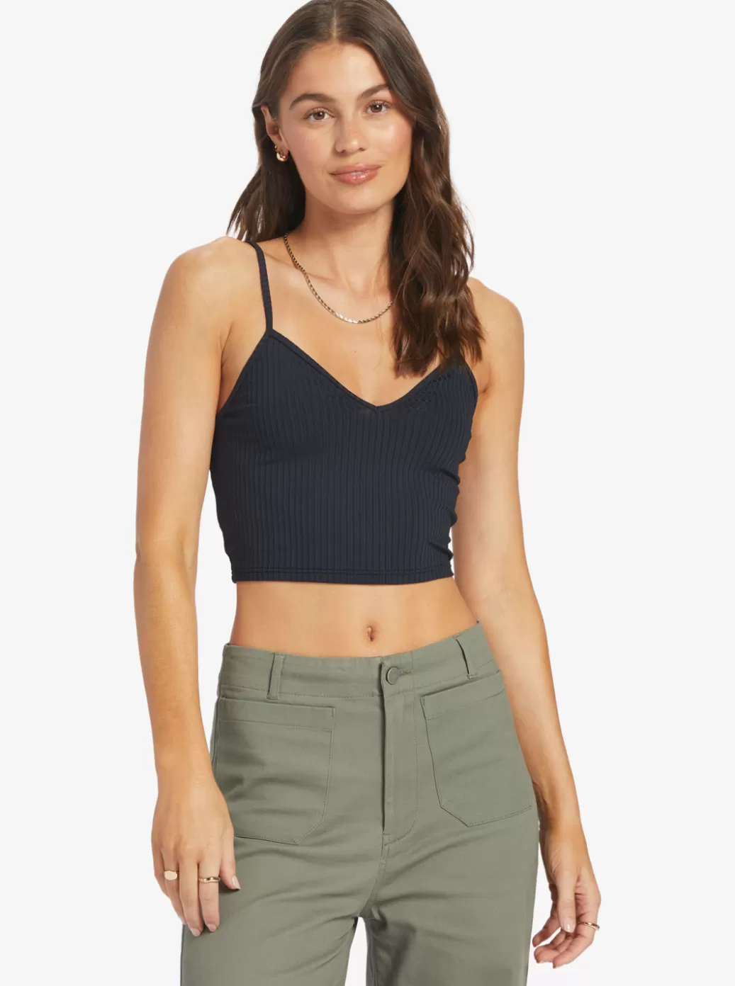 Tops | WOMEN ROXY Brami Solid Halter Top Anthracite