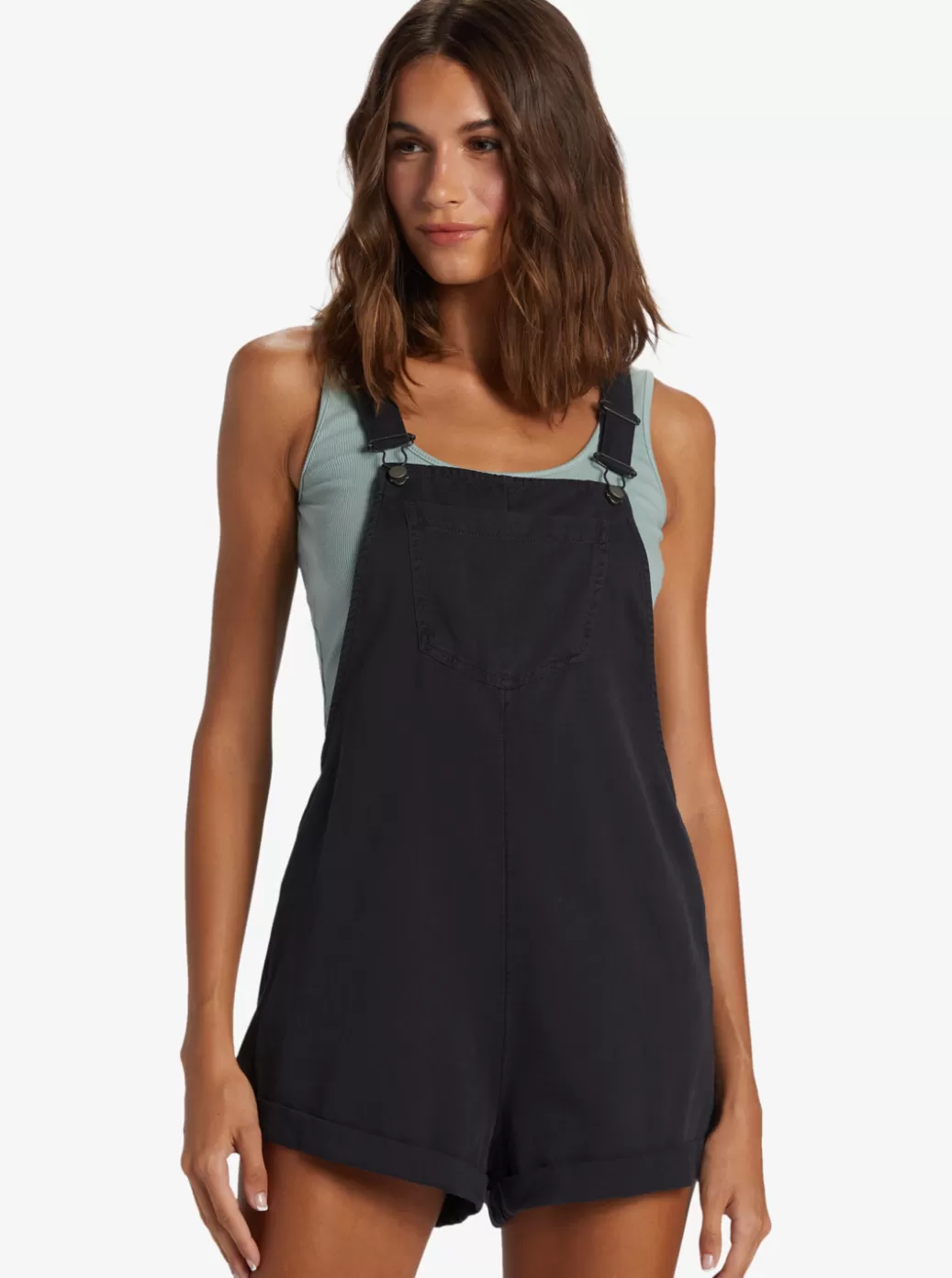 Jumpsuits & Rompers | Dresses | WOMEN ROXY Silver Sky Set Short Overalls Anthracite
