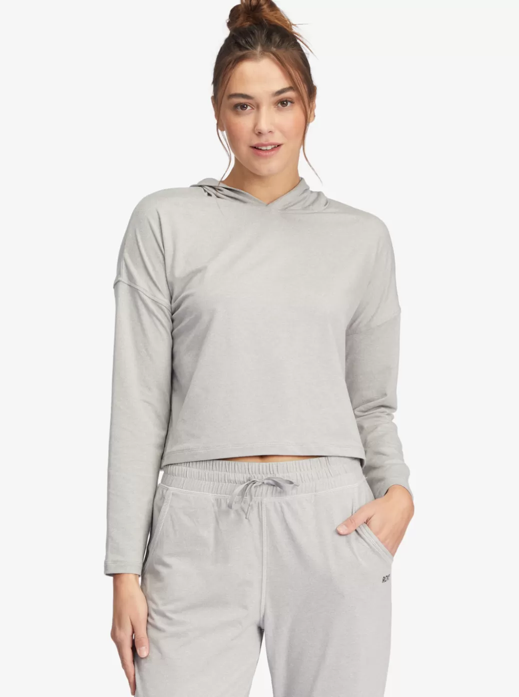 Jackets | Tops | WOMEN ROXY Sun Might Shine Long Sleeve Hooded T-Shirt Heritage Heather