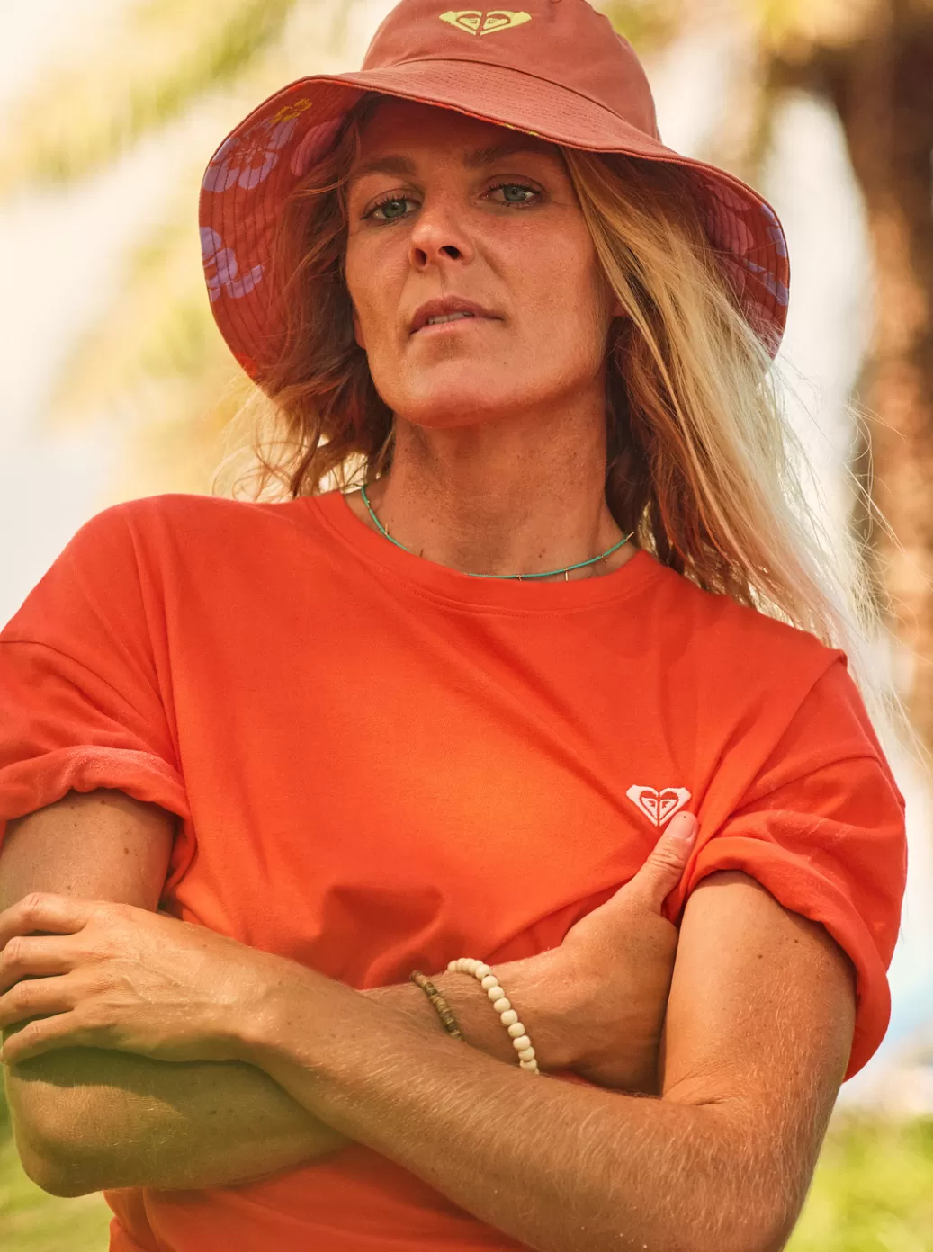 Hats | ROXY x Kate Bosworth | WOMEN ROXY Surf.Kind.Kate. Bucket Reversible Hat Sunburn Positivity Paradise