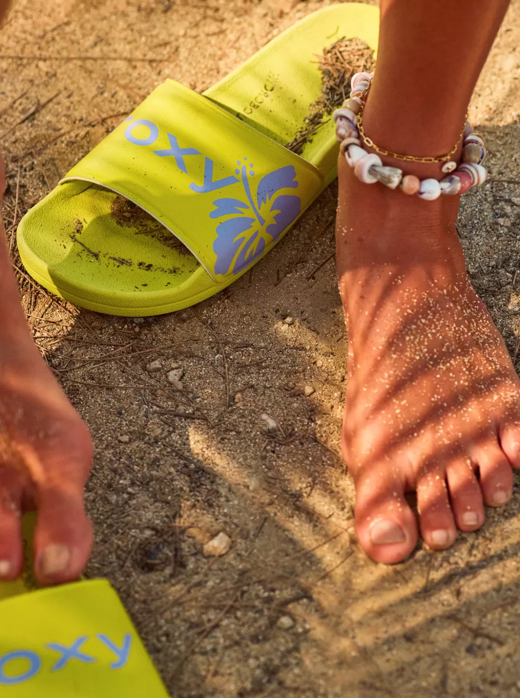 Sandals | ROXY x Kate Bosworth | WOMEN ROXY Surf.Kind.Kate. Slippy Sandals Neon Yellow
