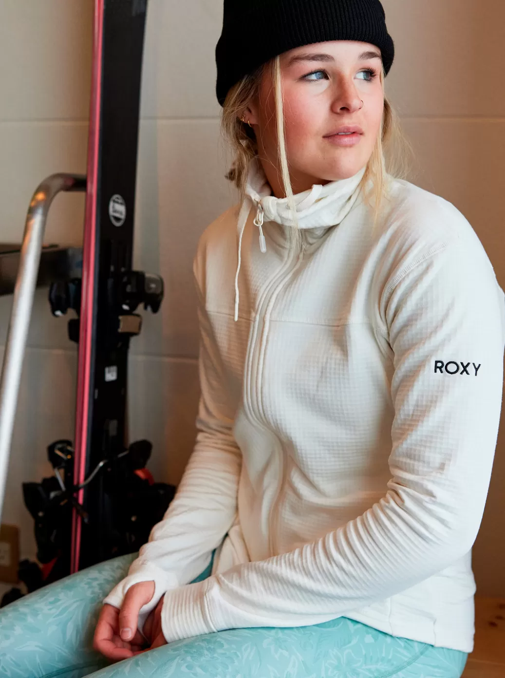 Base Layers | Fleece & Softshells | WOMEN ROXY Vertere Technical Zip-Up Fleece Egret