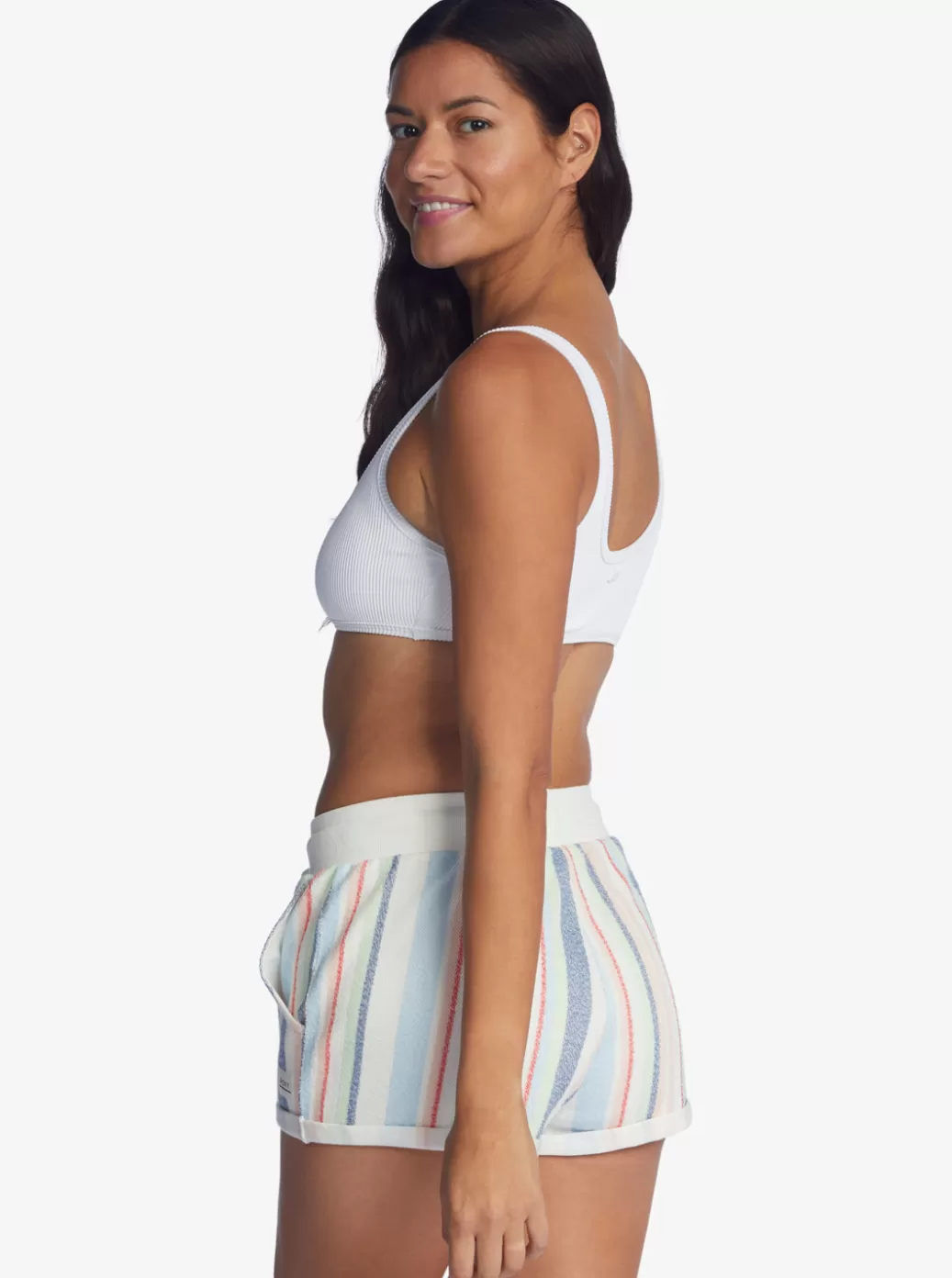 Loungewear | Shorts | WOMEN ROXY Waves And Rays Fleece Bottom Bayside Stripe